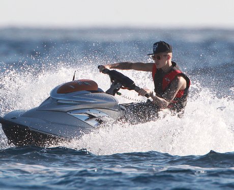Justin Bieber seen on a Jet Ski in Ibiza