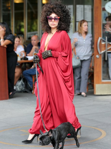 Lady Gaga walking her dog in New York