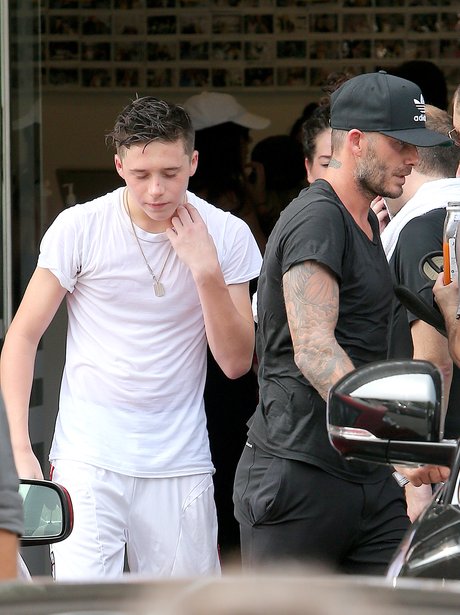 David Beckham and Brooklyn