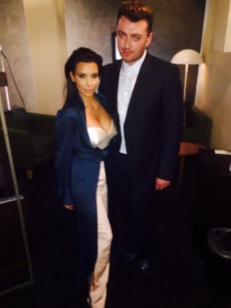 Sam Smith with Kim Kardashian