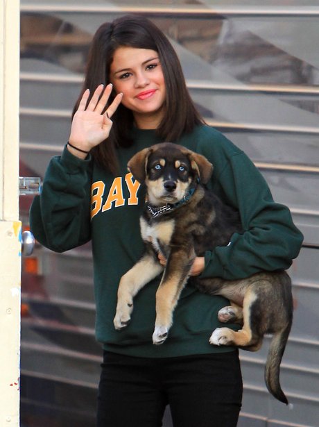 Selena Gomez with her pet dog baylor
