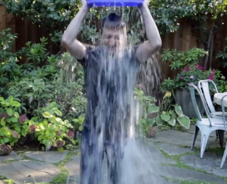 Mark Zuckerberg getting wet