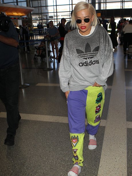 Rita Ora wearing a monster tracksuit