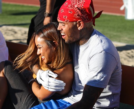 Chris Brown cuddles up to girlfriend Karrueche Tra