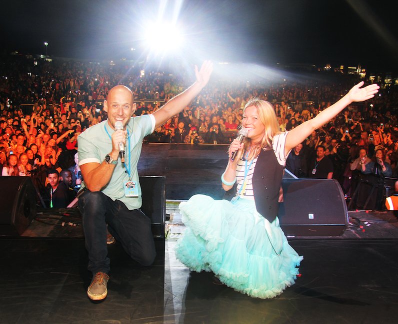Dan and Katy with the crowd at Fusion Festival 201