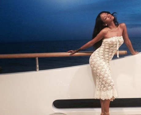 Rihanna on a boat