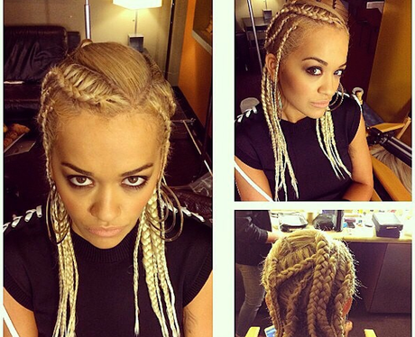 Rita Ora with braids