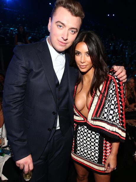 Sam Smith and Kim Kardashian at the VMAs 2014