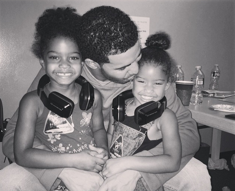 Drake with kids