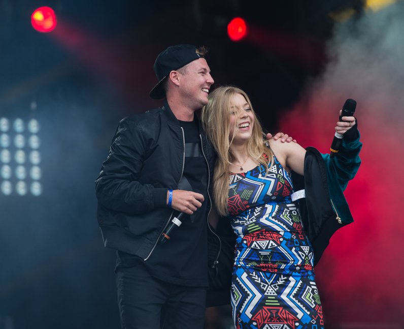Ella Henderson and Wilkinson on Stage at Fusion Fe