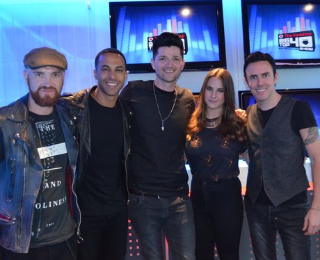 Marvin and Kat with The Script in the studio