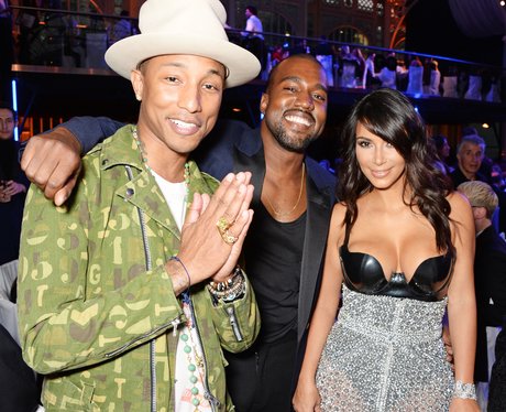 Pharrell Williams, Kanye West and Kim Kardashian a