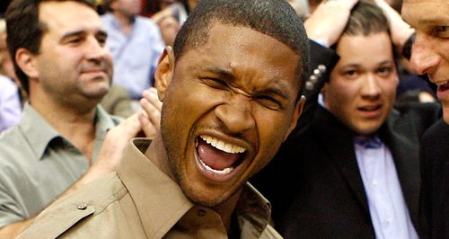 Usher watches the basketball 