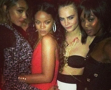 Cara Delevingne, Jordan Dunn, Rihanna and Naomi Ca