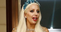 Lady Gaga wearing a crown in Dubai 