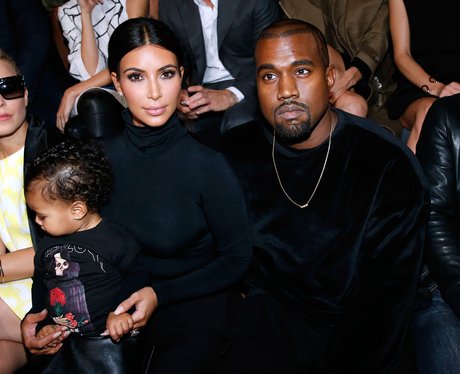 Kim Kardashian, Kanye West and North Front Row