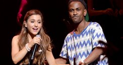 Ariana Grande and Big Sean on stage 