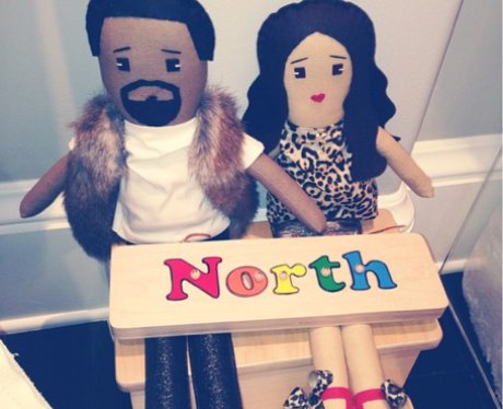Kim Kardashian and Kanye West dolls