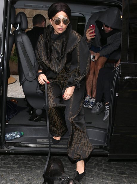 Lady Gaga and her dog