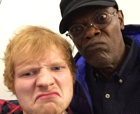 Ed Sheeran and Samuel L Jackson