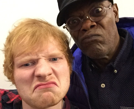 Ed Sheeran and Samuel L Jackson