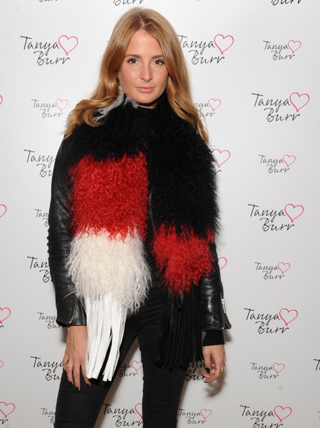 Millie Mackintosh wearing a fur scalf