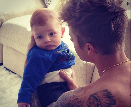 Justin Bieber with a baby