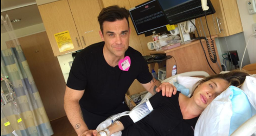 Robbie Williams Ayda Field labour