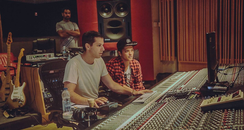 Mark Ronson and Bruno Mars in the studio