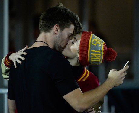 Miley Cyrus kisses Patrick Schwarzenegger