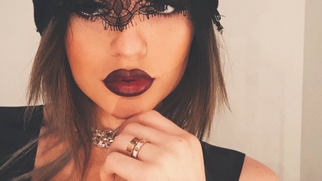 Kylie Jenner showcases dark lip look on Instagram