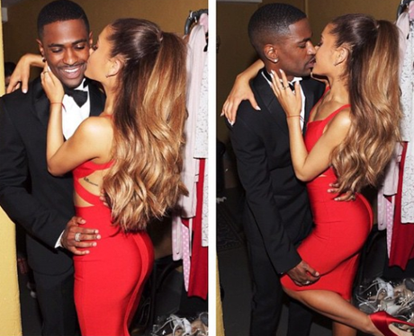 Big Sean and Ariana Grande kissing Instagram Pictu