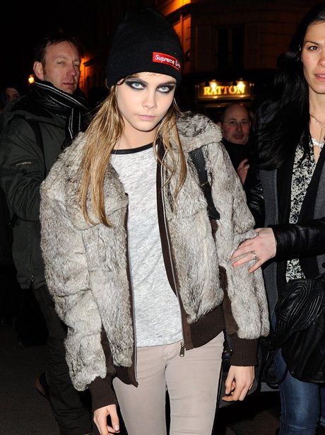 Cara Delevingne Fur Coat
