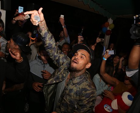 Chris Brown wears safety pin through his nose