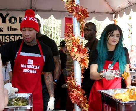 Kylie Jenner and Tyga Feeding Homeless