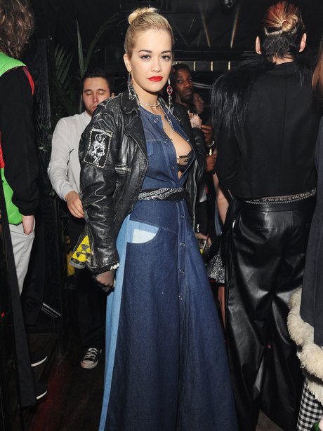 Rita Ora Denim Outfit