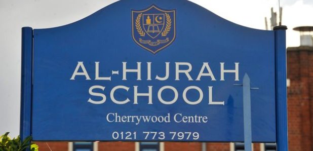 Sign of Al-Hijrah School in Bordesley Green, Birmi