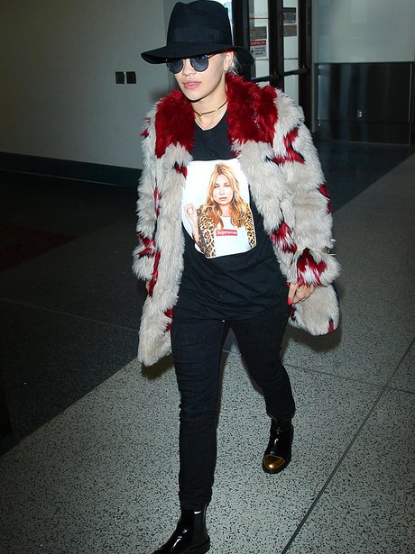 Rita Ora Wearing Kate Moss T Shirt