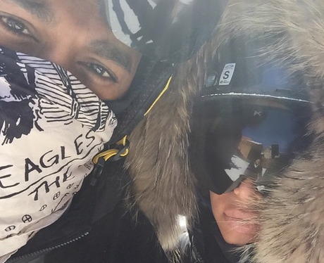 Kim and Kanye Skiing Instagram