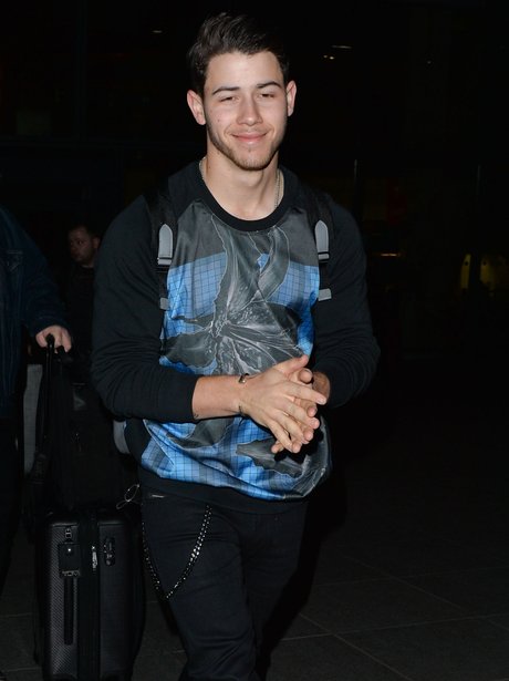 Nick Jonas arrives at the airpot