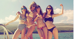 Taylor Swift and Haim wearing Bikinis