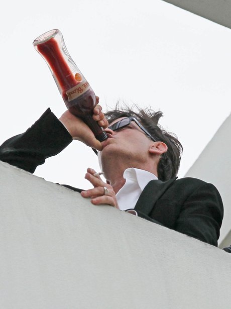 Charlie Sheen drinks Tiger Blood