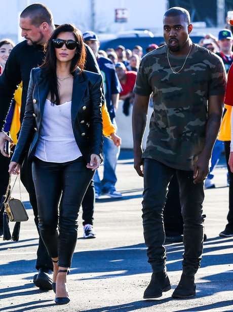 Kim Kardashian and Kanye West Super Bowl 2015