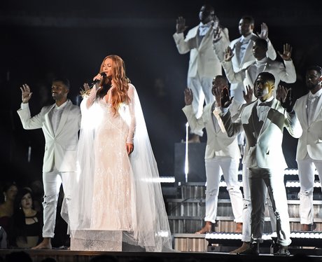Beyonce performs at the Grammy awards