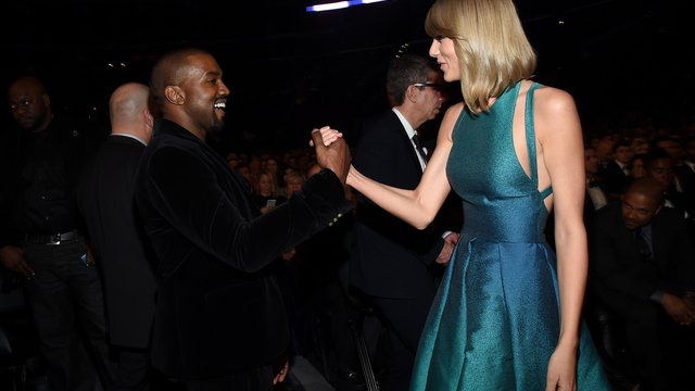 Kanye West and Taylor Swift at the Grammy Awards 2