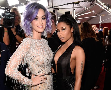 Katy Perry and Nicki Minaj arrives at the Grammy A