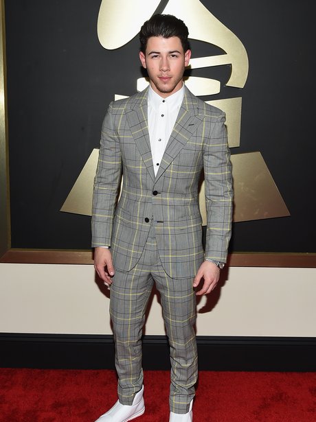 Nick Jones arrives at the Grammy Awards 2015
