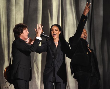 Rihanna, Kanye West and Sir Paul McCartney perform