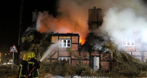 Sopley Hampshire thatch fire