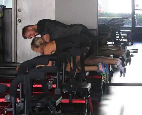 Calvin Harris working out with his personal traine